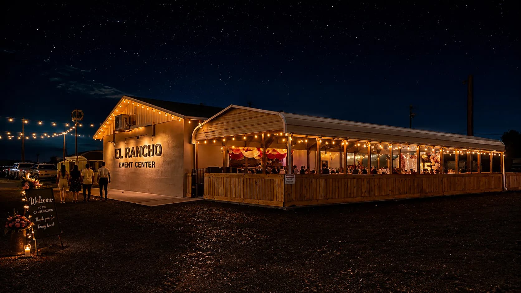 Nighttime celebration at El Rancho Event Center